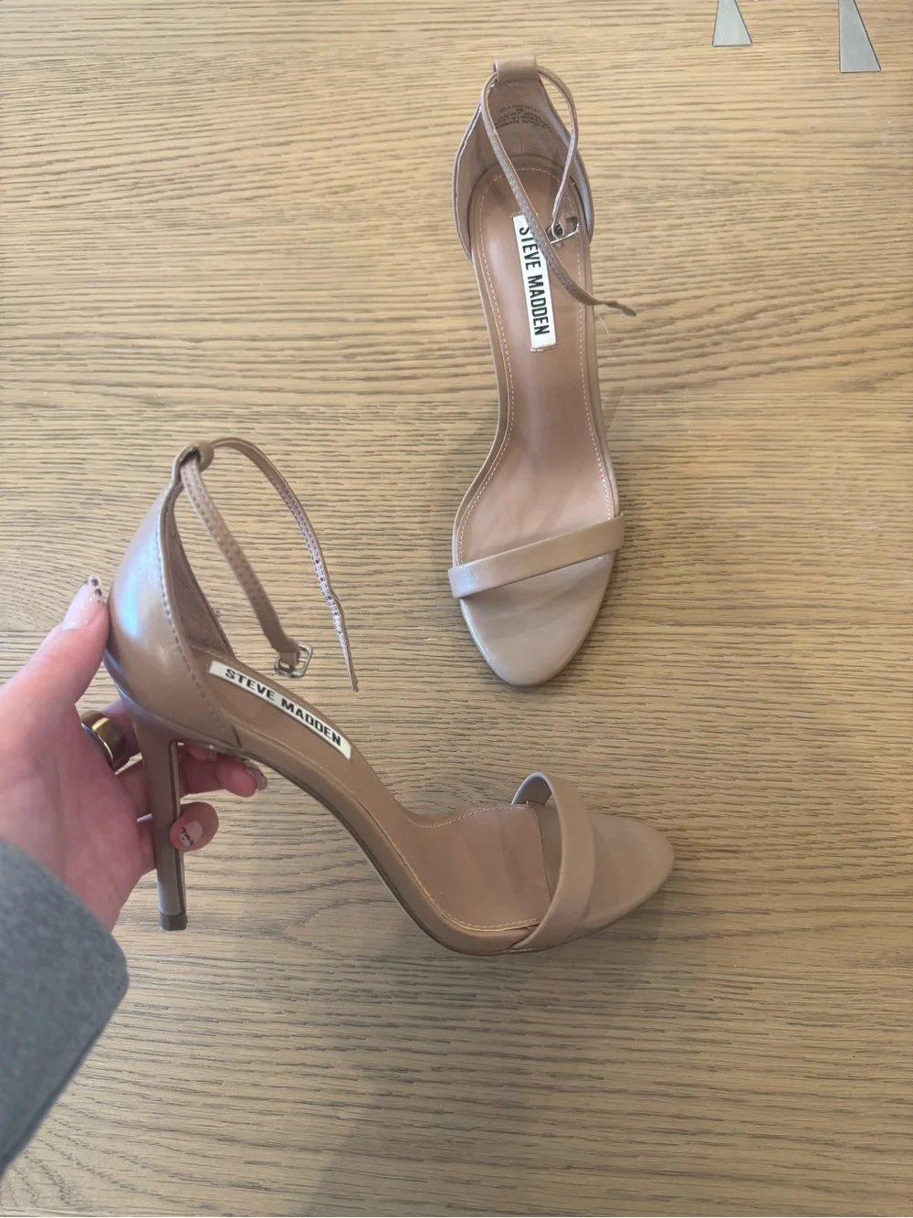 Steve Madden Blush Tan Ankle-Strap Heels
